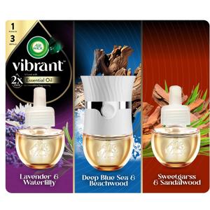 Air Wick Vibrant Plug In Scented Oil Warmer + Refills,Mixed Pack, Gadget + 3 ct (2.01 Fl Oz (Pack of 1))