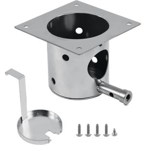 304 Stainless Steel Fire Burn Pot Kit for Pit Boss, Traeger and Camp Chef Pellet Grills, Upgraded Heavy Duty Pellet Grills Fire Box Fire Pot Burner Replacement Parts with Ash Remover and Screws