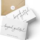 Beyond Grateful Thank You Cards | Bulk Pack of 100 with Kraft Envelopes and Matching Stickers, 4x6 Inch Minimalistic Design | Suitable for Business, Baby Shower, Wedding, Graduation, Bridal Shower,