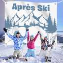 Apres Ski Party Backdrop, Ski Bachelorette Decor, Winter Bachelorette Photobooth, Mountain Camp Bach Party Backdrop