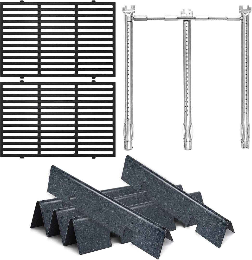 Grill Replacement Parts for Weber Spirit 300 Series E310, E320, E330,S310, S320,S330,Spirit II 300 Series with Front-Mounted Control 7636 Flavor Bar 69787 Grill Burners 7638 Cooking Grates