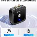 SONRU Bluetooth 6.0 Receiver, Bluetooth Adapter for Old Receiver, Low Latency, 24-Hour Battery Life with AUX 3.5mm/RCA, HiFi Wireless Audio Adapter for Speakers/Home Music Streaming Stereo System