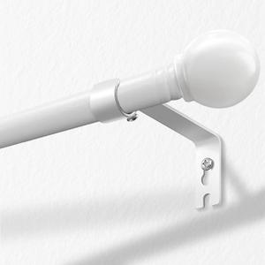 White Curtain Rods for windows 20"- 78", Decorative Drapery Rod Adjustable by Splicing, 5/8 Inch Small blackout Curtain Rod Set With Brackets, Outdoor curtain rod, Matte White