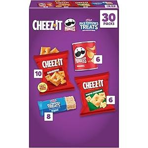 Kellogg's Cheez-It, Pringles & Rice Krispies Treats Snacks Mega Variety Pack, 30.1oz Box (30 Count) BB OCT 15 2026
