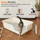 Extra Large Litter Box with Low Entry,Jumbo Cat Litter Box for Kitty and Senior Cats,Cat Box for Indoor Cats,Open Top Corner Litter Pan,Easy to Clean,23.6" L x 15.7" W x 5.9" H (White)