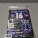 2 x Jumbo 16th Birthday Card for Boys Girls, Neon 16th Birthday Party Decorations for Him Her, Happy 16 Year Old Birthday Gifts for Son Daughter, Double-Sided with Two Stickers