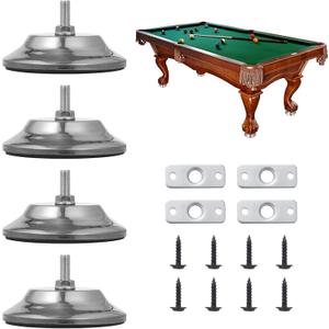 4pcs Pool Table Leg Levelers, 5-Inch Billiard Table Leg Leveling Risers, Adjustable Height, Heavy-Duty Table Leveling Feet for Pool Tables, Ping-Pong Tables, Soccer Tables