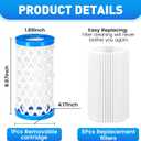 VICAMB 8 Pack Type A/C/III Pool Filter Cartridge Replacement, Compatible with Intex 29000E/59900E, Reusable Outer Shell with Replaceable Inner Filters for Select Above Ground Pool Pumps