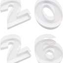 2026 Cardboard Number Fillable Charcuterie, New Year Eve Graduation Centerpiece Decorations (White, 12inch)