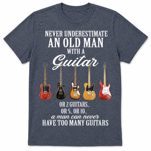 Never Underestimate An Old Man With A Guitar T-Shirt (M)