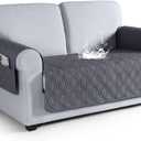 VANSOFY Couch Cover, Waterproof Sofa Covers Washable Slipcover Furniture Protector Couch Seat Covers Non-Slip Couch Cover for Dogs, Pets(Loveseat, Dark Gray) (Loveseat(Seat Width: 47.2"))