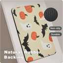 Halloween Bath Mat, Thin Bathroom Rug Non Slip Quick Dry Pumpkin Bath Mat Fits Under Door Thin Floor Mat Halloween Decor, 17''x30'', Pumpkins Bats and Ghost (1'5" x 2'6" (Rectangular))