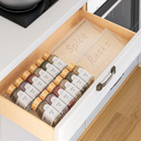 2 Pack Spice Drawer Organizer, 2 Tier Expandable from 11" to 22" Seasoning Rack Tray Insert for Kitchen Drawers, Spice Rack Tray 