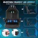Gaming Chair Massage Office Chair Racing Desk Chair Ergonomic PC Executive High Back PU Leather Computer Chair with Lumbar Support Headrest Armrest Task Rolling Swivel Chair for Women Adults, Grey