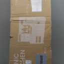 Tiny Land Play Kitchen for Kids, Toy Kitchen Set with Plenty of Play Features, New Modern Kids Wooden Play Kitchen Designed in Trendy Home Style with Curtains, Gift for Ages 3+ (Cream White)