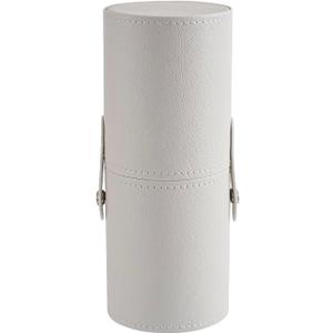 RSRSLEII Portable Makeup Brush Holder, Waterproof PU Leather Travel Makeup Brush Case Bag Cup, Brush Storage Dustproof Bag (03White)