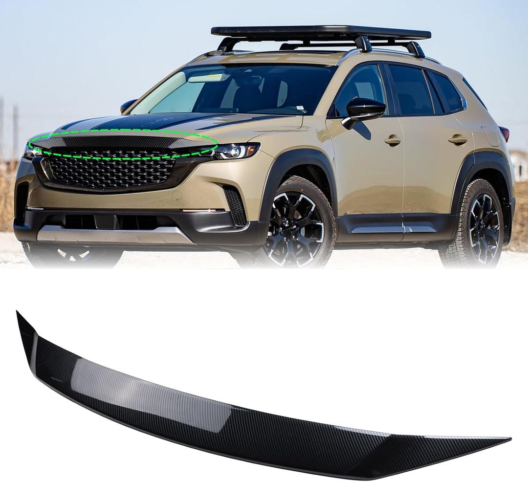 Hood Deflector Compatible with 2023 2024 2025 CX50 Gloss Carbon Fiber Hood Bug Deflector Front Bumper Stone Guard Protection