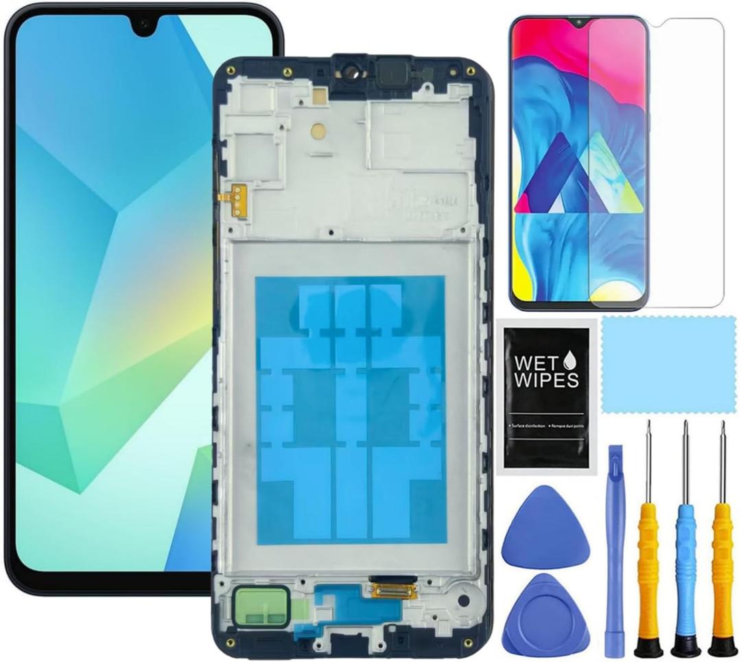 for Samsung Galaxy A16 5G Screen Replacement for Samsung A16 Screen Replacement with Frame kit A166e A166u A166p s166v A166w S166dl LCD Touch Display digitizer Assembly (Not for 4G)
