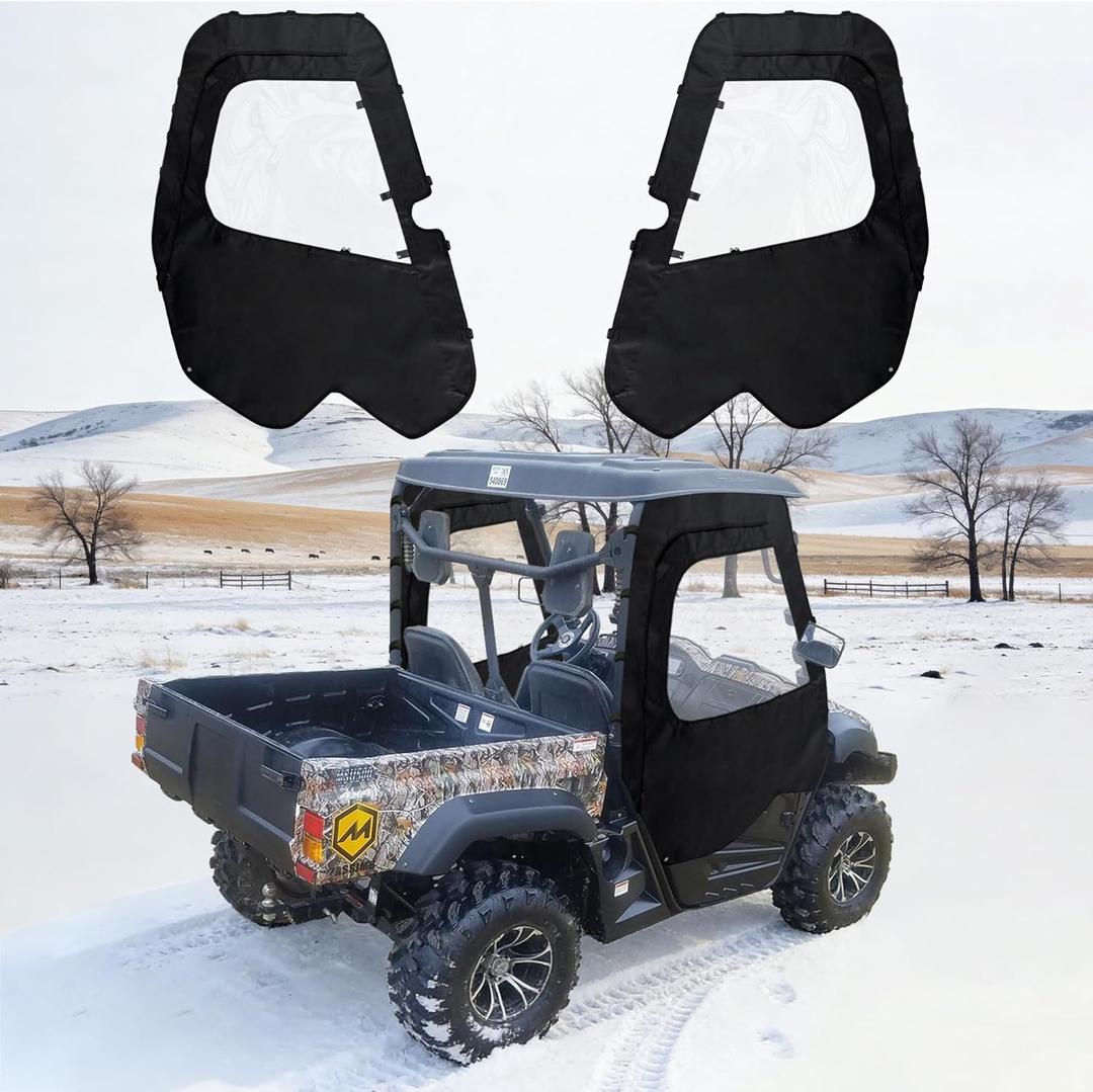 QYMOTO Hisun Axis 500 700 Doors with Zipper Window,Double-layer Cloth Upgraded Zipper All Year Round Cab Enclosure for Hisun UTV 500 700,Axis 500 700,Co-leman 500 700,Massimo MSU500