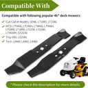 942-04125, 942-04124 Lawn Mower Blade Kit, 46 inch Deck Mower Compatible with Cub Ca det LT1045 LT1046, Fits T-oro M-TD Troy -B ilt, Replaces 742-04124 742-04125, 3 pcs Set