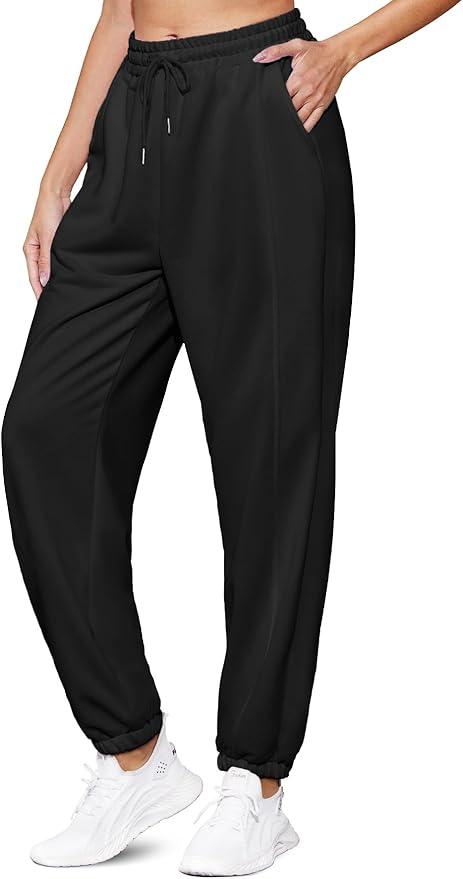 Women's High Waist Baggy Sweatpants Lounge Drawstring Workout Pants with Pockets Sweats for Women Running Joggers S