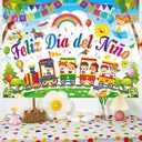 Feliz Dia Del Nio Backdrop Colorful Mexican Children's Day Photography Background Kids Student School Classroom Mexico Children's Day Party Decorations Banner Photo Props (7x5FT)