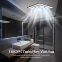 Orsong Bathroom Exhaust Fan 10" Panel Ultra Quiet without Light(8x8 Mount), 110CFM, 4" Duct for Bathroom/Garage/Home