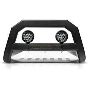 Armordillo AR Aluminum LED Bull Bar+2X KC Hilites 6" Round Fog Lights Fits 2009-2018 Dodge Ram 1500/2019-2023 Classic 8732168 Matte Black Chrome Skid Bumper Guard LED Light Bar| Apollo Pro Lights