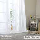 Simplebrand Sheer White Curtains 108 Inches Long, Extra Long Rod Pocket Solid Color Window Sheer Curtain Panels, Elegant Curtains & Drapes for Living Room, Bedroom 2 Panels (White, 42" W x 108" L)