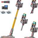 Cordless Vacuum Cleaner, 580W 48KPA 70Mins Vacuum Cleaners for Home, Cordless Stick Vacuum with Touch Screen, Anti-Tangle & Wall Mount Charge, Wireless Vacumm for Home/Pet Hair/Carpets/Floors