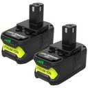 2-Pack 18V 8000mAh P108 Extended Runtime Lithium Battery Replacement for Ryobi 18V Battery Compatible with Ryobi 18 Volt Battery P102 P103 P104 P105 P107 P109 P108 P190 P122 Cordless Tools (Green)