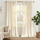 NICETOWN Ivory White Velvet Curtains 108'' Length 2 Panels, Living Room, Heavyweight Kids Room Sophisticate Room Darkening Partition Space Rod Pocket Back Tab Design Privacy Drapes, 52'' Wide, 2 PCs