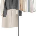 SUYU Clothes Drying Rack, Foldable Drying Rack Clothing, Laundry Drying Rack, 59-Inch Indoor Clothes Airer with 3 Rotatable Arms, Stainless Steel,4 Legs,White and Silver SNJ101