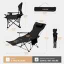 Camping Chairs Zero Gravity Recliner Chair with 4-in-1 Adjustable - Portable Folding Recliner with Cup Holder & Side Pocket, Detachable Footrest for Patio, Beach, Lawn, No Assembly - Black