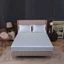 Homiest Baby Blue Satin Fitted Sheet - Twin Size, Deep Pocket, Luxury & Ultra Soft Bedding