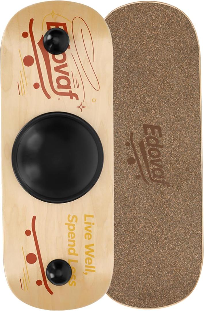 Balance Board- Gift for Adults & Kids,Wood Wobble Balance Trainer Board, 27.5"L x 10"W x 3.7"H