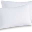 WhatsBedding Standard Jersey Knit Pillowcases Set of 2, 100% Cotton Bed Pillow Cases Standard Size with Zipper, Soft and Breathable, 2026 inches White