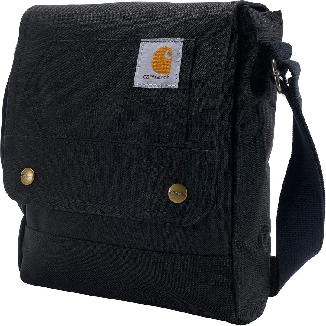 Carhartt Crossbody Snap Bag, Durable, Adjustable Crossbody Bag with Flap Over Snap Closure (Black)
