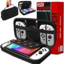 Orzly Carry Case Compatible with Nintendo Switch and New Switch OLED Console -Protective Hard Portable Travel Carry Case Shell Pouch with Pockets for Accessories and Games