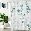Eucalyptus Leaf Shower Curtains, 72"x72"in 3D Embossed Butterflies Design,Sage Watercolor Plants Bathroom Curtains Bathtub Home Decor Waterproof Fabric Machine Washable with 12 PCS Hooks