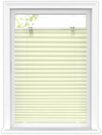 LazBlinds Tool-Free Cordless Pleated Shades with Suction Cups Light Filtering Top Down Bottom Up Pleated Blinds for Window Size 48" W x 64" H, Cream