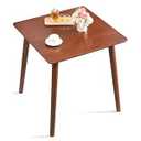 OGMILL 27.6" Small Dining Table Square for 2, Kitchen Dinner Table Rustic Wood Dining Table Mid Century Modern Farmhouse Table with Solid Wood Leg for Small Spaces(Walnut)