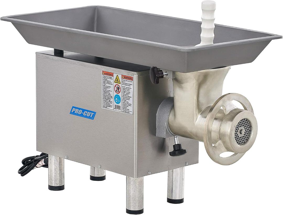 Pro-Cut KG-22-W Meat Grinder, 1 hp Motor, Stainless Steel Construction, Washerless Grinding System