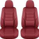 Front Seat Covers for Cars Breathable Leather Seat Covers Waterproof Seat Protectors Universal Fit for Most Automotive Cars SUV Trucks(Red, Front Pair)