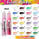 Crtiin 72 Pcs Candle Wax Pen 24 Vibrant Colors Candle Paint Set 10 ml Painting Pen Decorating Kit Beginner-Friendly for Festival Birthday Decorating Blessing Writing & DIY Crafts