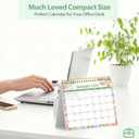 2 x Desk Calendar 2026, Desktop Calendar 2026 Standing Flip Cover 12 Month(January - December), Small Desk Planner with Stickers & Notes for Office Accessories and Home School Supplies, 8" x 6", Floral (Flowers)