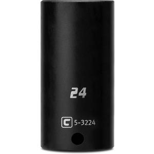 Capri Tools Deep Impact Socket, 3/8-Inch Drive, 6-Point, Metric (24 mm)