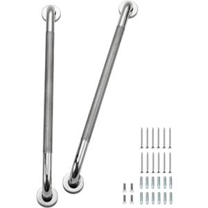 Grab Bars for Shower 2 Pack 24-Inch, Stainless Steel Anti-Slip Safety Shower Handle for Elderly Bathroom Wall Support Handicap Handicap Grab Bars for Seniors, Polished Nickel