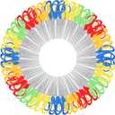 60 Pack 5" Small Craft Scissors, Stainless Steel Blades with Soft Grip Handles, Blunt Tip Safety Scissor for Home Office, Comfort Grip Scissors Bulk for Cutting Paper