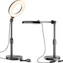 Portable Travel Ring Light for Laptop Zoom Video Conference, 5'' Bright Circle Light with Extendable Stand, Small Halo Lighting with Phone Holder for Video Recording Live Stream Facetime Photography